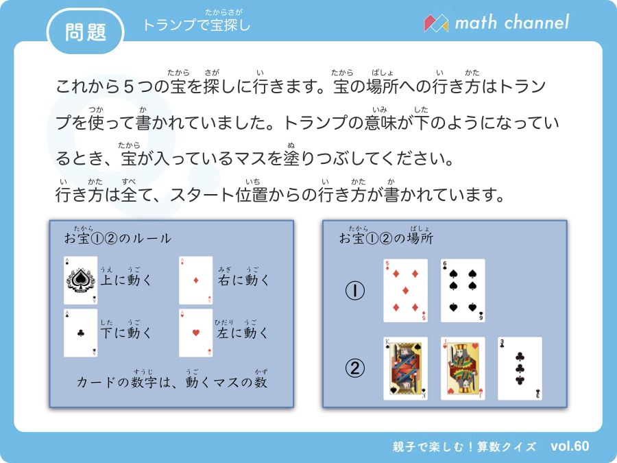 算数クイズに挑戦 Vol 060 トランプで宝探し にチャレンジ Mathchannel